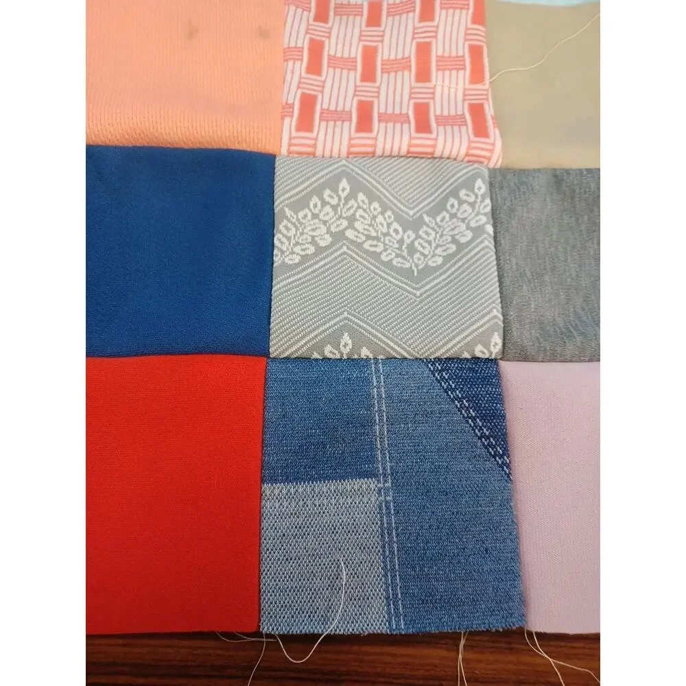Vintage Patches Lot Of 54 Quilting Colorful 1970's - 80's Patchwork Scrap Quilt